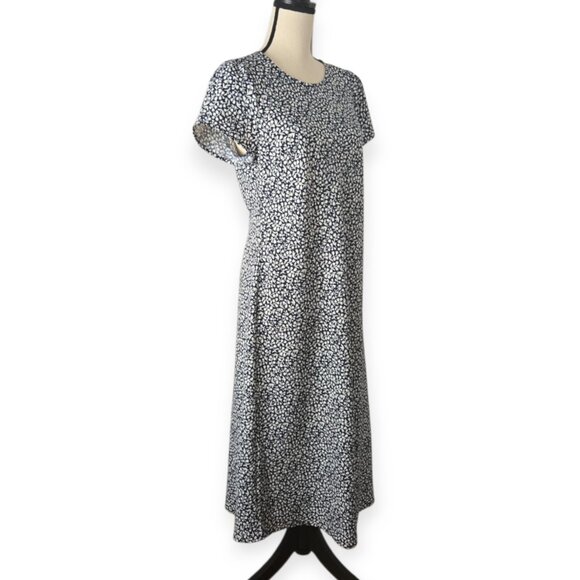 J. Crew Navy & White Floral Crepe Midi Dress – Size 10 (NWOT) - Picture 5 of 10